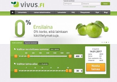 Vivus.fi on Suomen ensimmäinen ilmainen pikavippi 10 - 400 euroa.