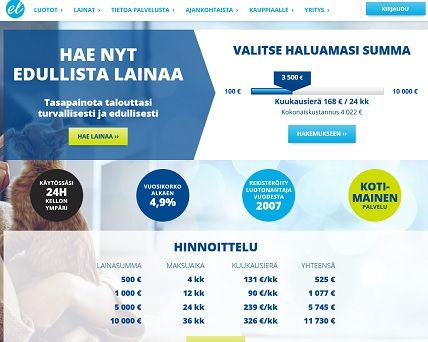 Euroloanilta saat haettua nyt edullista lainaa ilman vakuuksia arkea varten.