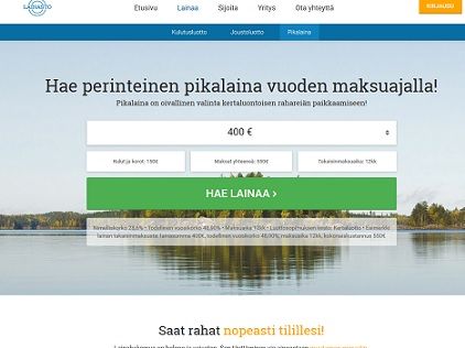 Vuodeksi pikavippiä ilman vakuuksia ja takaajia.