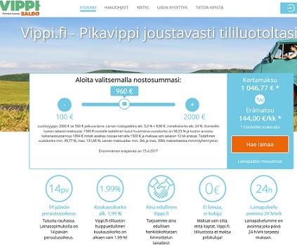 Hae nyt uusi pikavippi joustavasti luottotililtäsi.